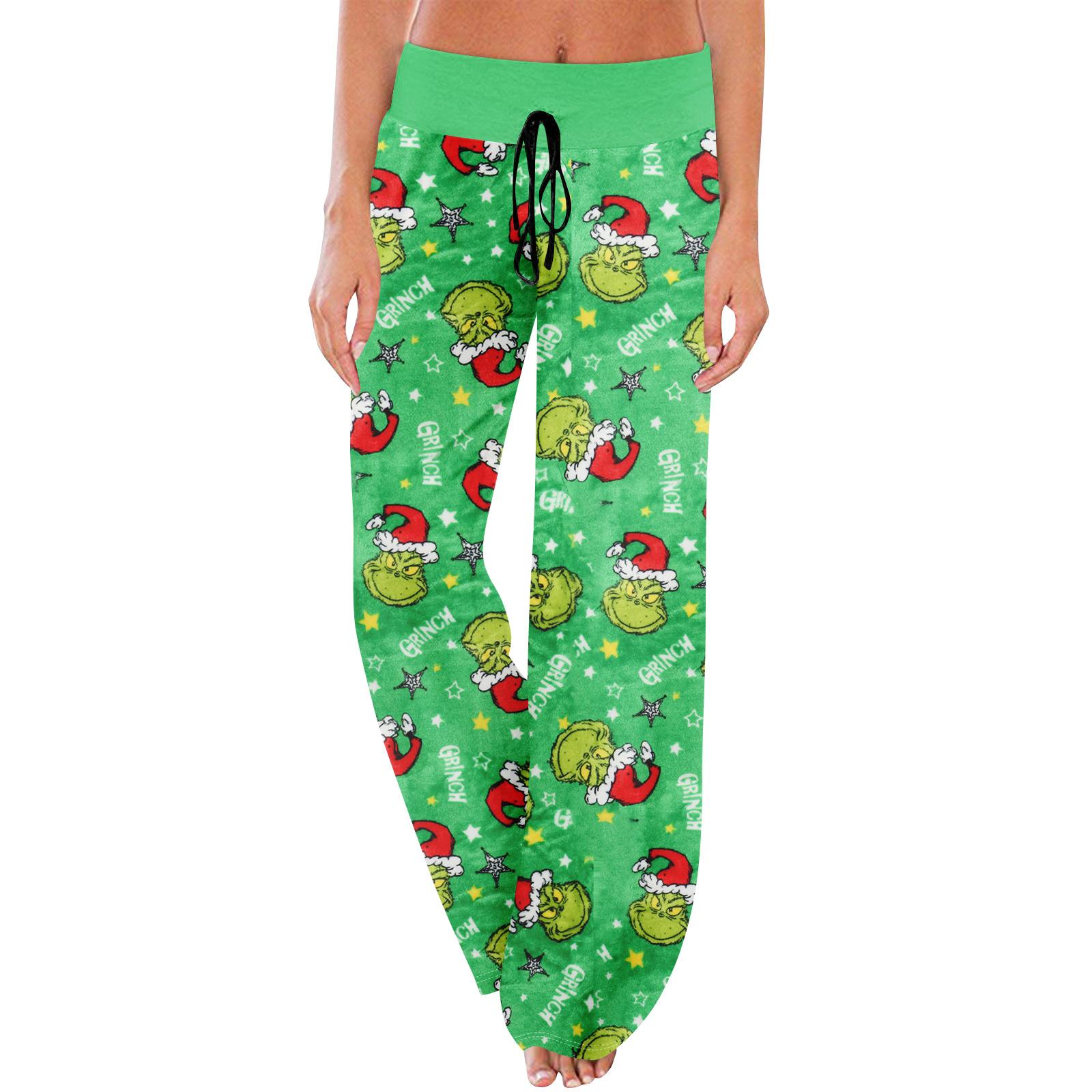 

Пижамные штаны в стиле аниме, повседневные брюки с эластичной резинкой на талии, удобные прямые свободные брюки для йоги XL зелёный