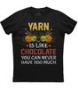 Garn är som choklad Rolig Stickning Herr Kortärmad Bomull Svart T-shirt