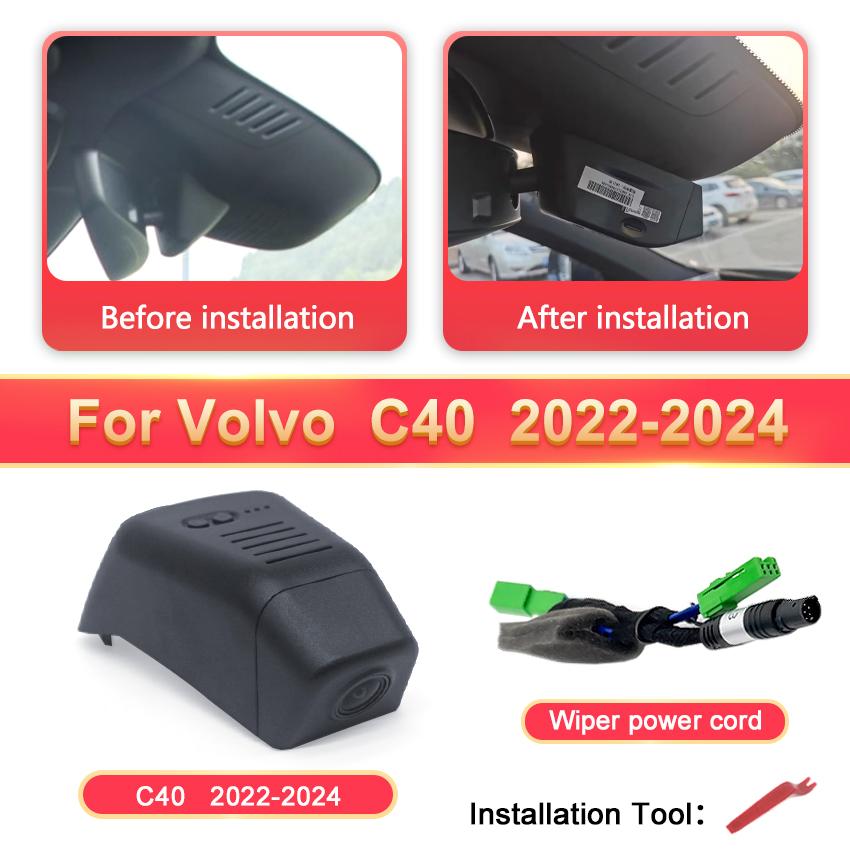 

HD 4K 2160P Dash Cam Camera Car DVR Video Recorder For VOLVO XC40 XC60 XC70 XC90 V40 V60 V90 S60 S90 S80 S80L C40 for Polestar 2 1080P Front Cam