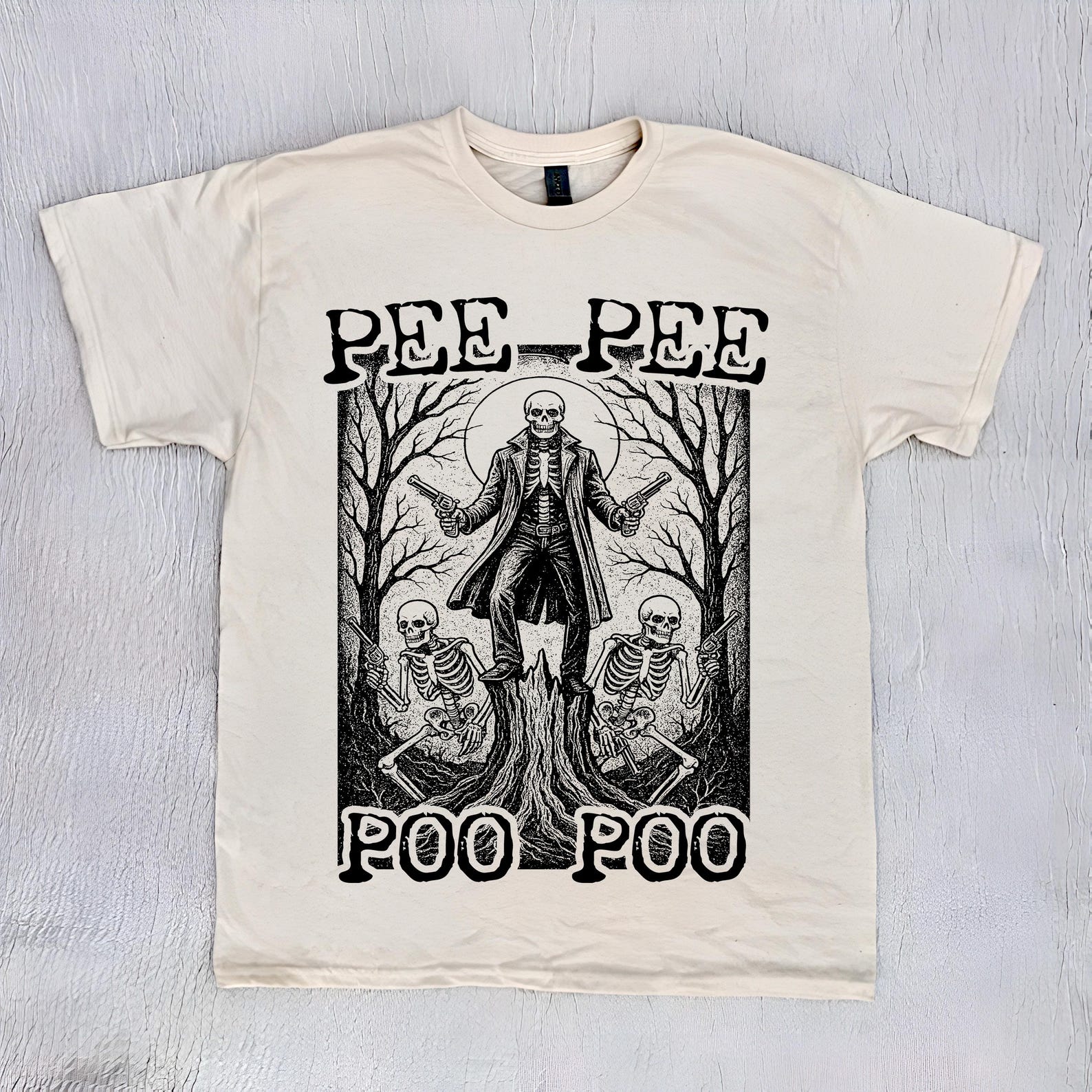Pee Pee Poo Poo Vintage Style T-Shirt, Cursed Meme Shirt, Funny Skeleton Meme Tee, Weirdcore Gen Z Top, Weird T Shirt, Unisex T-Shirt S