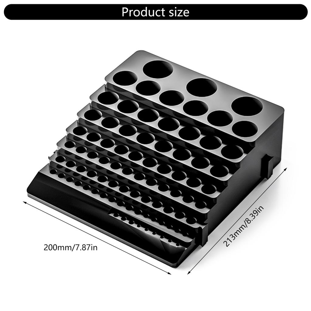 Multifunctional Tool Storage Box for Drill Bits and Milling Cutters In Black with 85 Holes Dispenser Organizers Case