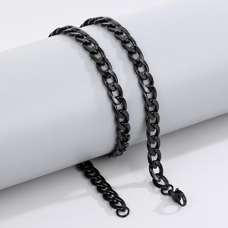 Simple Stainless Steel Grinding Chain Hiphop Necklace Street Hip Hop Titanium Steel Tide Jewelry Nk Chain