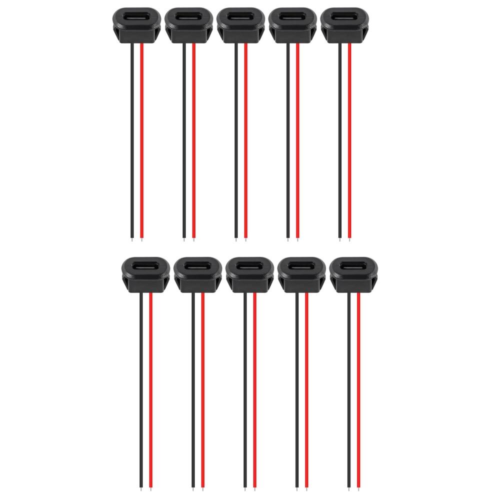 5/10/20 ks Typ-C Šasi 2kolíkový Typ-C Zásuvka Konektor Jack Samice Nabíjecí Port s Klipem na Kartu 3A USB-C Nabíjecí Zástrčka