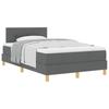 Boxspring Bed with Pillow Dark Gray 120 X 190 Cm Fabric