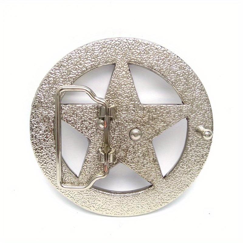 1 stk Sølvfarget Pentagram Logo Beltespenne Metall Cowboy Beltespenne Casual Western Cowboy Beltespenne Sinklegering Pentagram Beltespenne