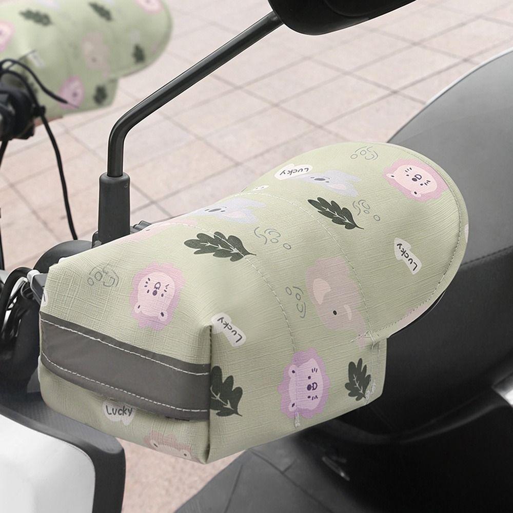 New Waterproof Motorcycle Hand Covers Cartoon Windproof Handlebar Mitts 3D Thickened Breathable Handle Grip Covers Women Riders