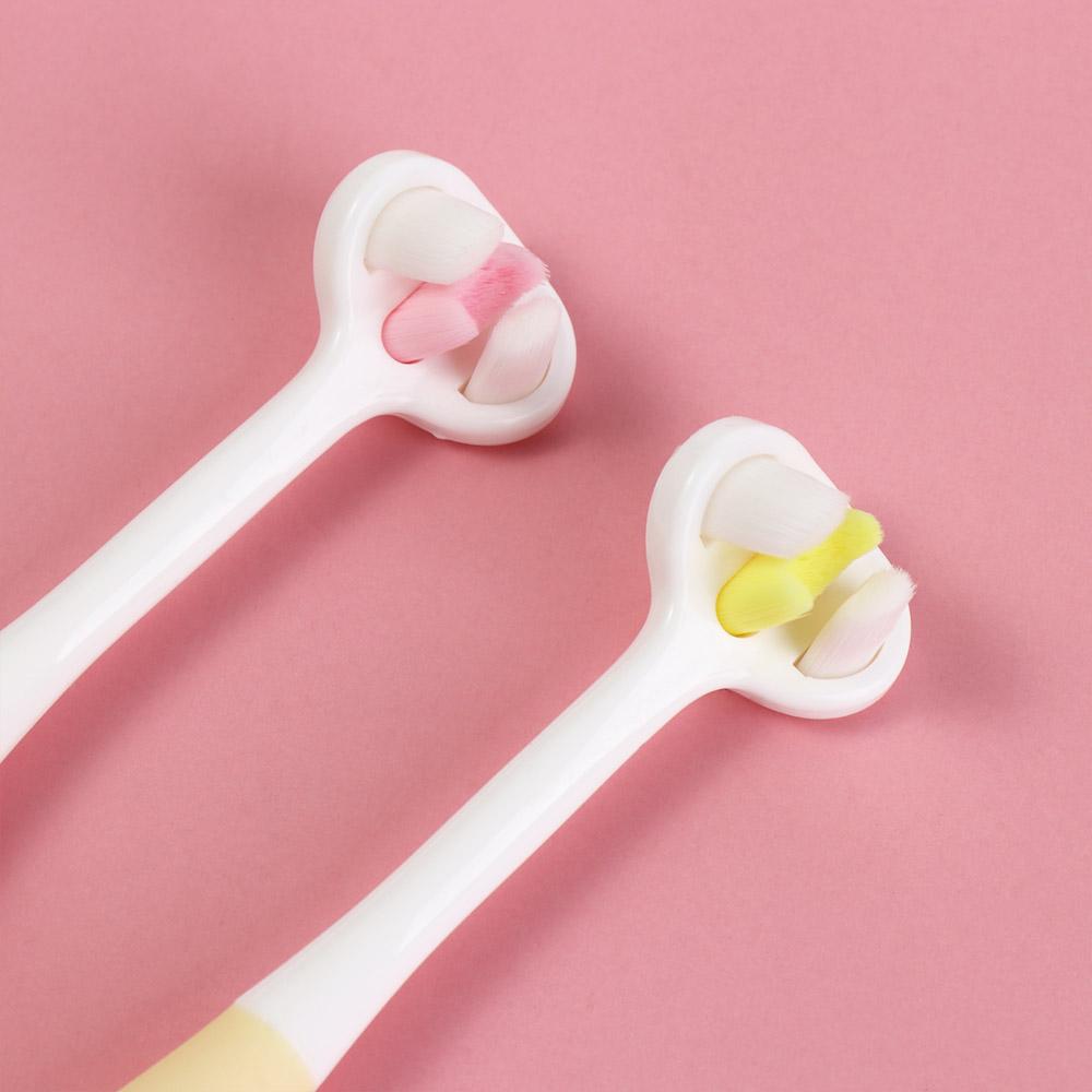 Cartoon Children Toothbrush Soft Bristles V-shaped Three-sided Toothbrush  Household