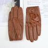 Women's Sheepskin Driver Gloves Thin Breathable Unlined Colored Leather Gloves Summer