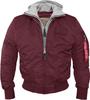 Winter Jacket Alpha Industries MA-1 D-Tec Hood Bomber Jacket (183110) Burgundy (183110-184)