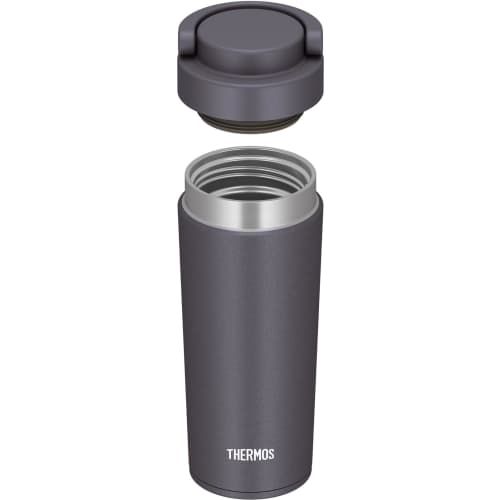 Dishwasher-safe Thermos Vacuum Insulated Portable Tumbler with Carry Handle, 420ml, Metallic Gray, JOV-420 MGY