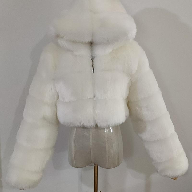 Women S Coat Short Hooded Imitation Fur Fox Hair Long Sleeve Splicing At Affordable Free Real Reviews With Photos Joom Women S Coat Short Hooded Imitation, White Fake Fur Coat Short Sleeve Mens