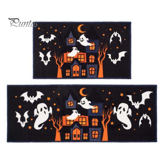 2 ks Halloweenský kobereček Koupelnová podložka Super absorpční Rychleschnoucí Protiskluzový dýňový potisk Víceúčelová halloweenská party dekorace Kuchyně