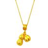 New Year Golden Sand Women's Good Fortune Necklace: Alloy Pendant for Wealth & Blessings