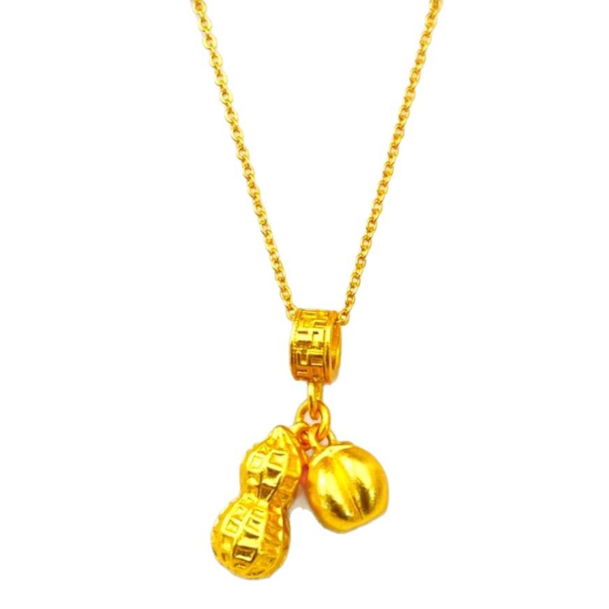 New Year Golden Sand Women's Good Fortune Necklace: Alloy Pendant for Wealth & Blessings