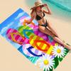 Cartoon Flip Flops Print Microfiber Towel, Extra Large Quick Dry Soft with Pocket