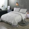 Luxury Soft Knitted Cotton Ruffles Bed Skirt, Bedspread Coverlet, Double Bed Cover Set, Blanket, Linen Pillowcases, Home Textile
