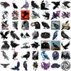 54 Cartoon Black Crow Graffiti Stickers for Guitar, Notebook, Luggage - Waterproof DIY Decor