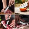 1pc Angular Handle Multi-Functional Knife-Damascus Pattern Blade Knife with Sheath Cover,Ideal for Meat Fruit Cuttin and Carving