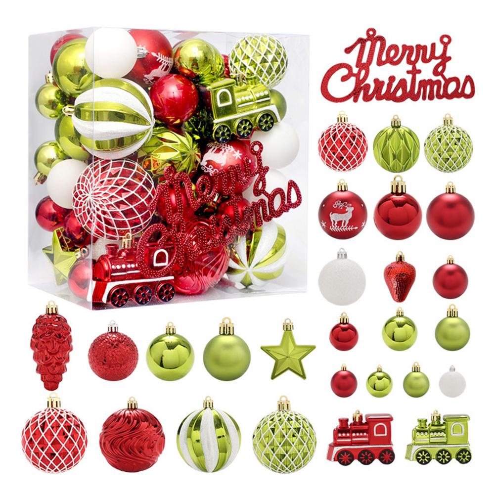 

Reusable Christmas Balls Glossy Christmas Decorations Shatterproof Christmas Ball Ornaments Set with Merry Sign for Home разноцветный