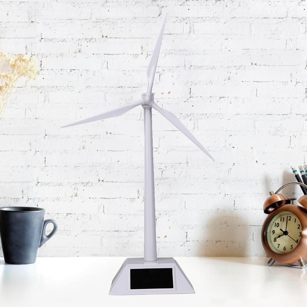 Solar Powered Windmill Model DIY Windmill Toy Decorative Desktop Windmill Decoration Science Teaching Tool for Home Decor