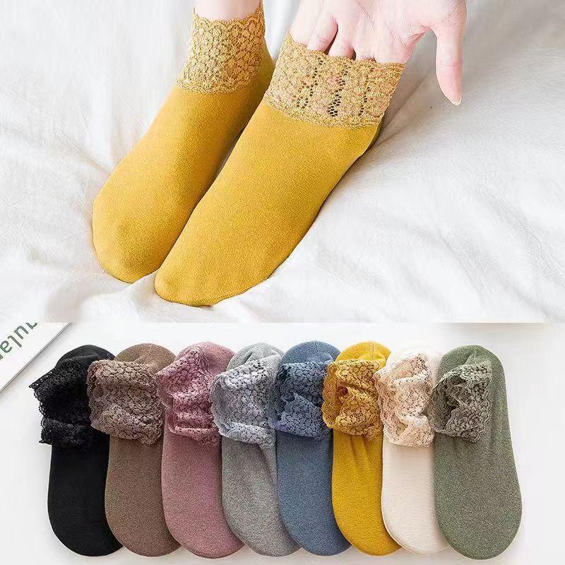 Women's Winter Thick Warm Mid-tube Socks Autumn Anti-slip Deodorant Sweat-absorbent Floor Socks Snow Socks Cotton Bottom Socks