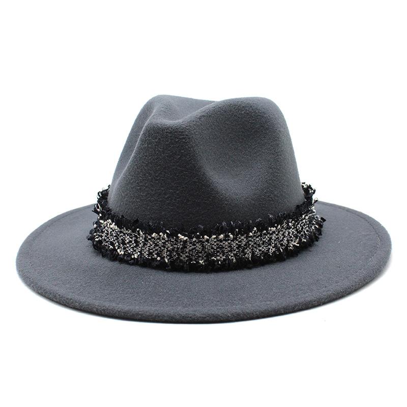 2021 Autumn Men'S And Women'S Woolen Hats, Solid Color Jazz Top Hats, Crystal Diamond Gift Hats