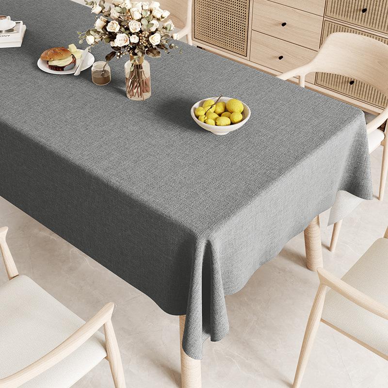 

Modern Minimalist Cotton Linen Tablecloth Solid Color Rectangle Table Cloth Non Slip and Machine Washable Tea Table Mat Fabric Home Tablecloth Pad 80*120cm темно-сірий