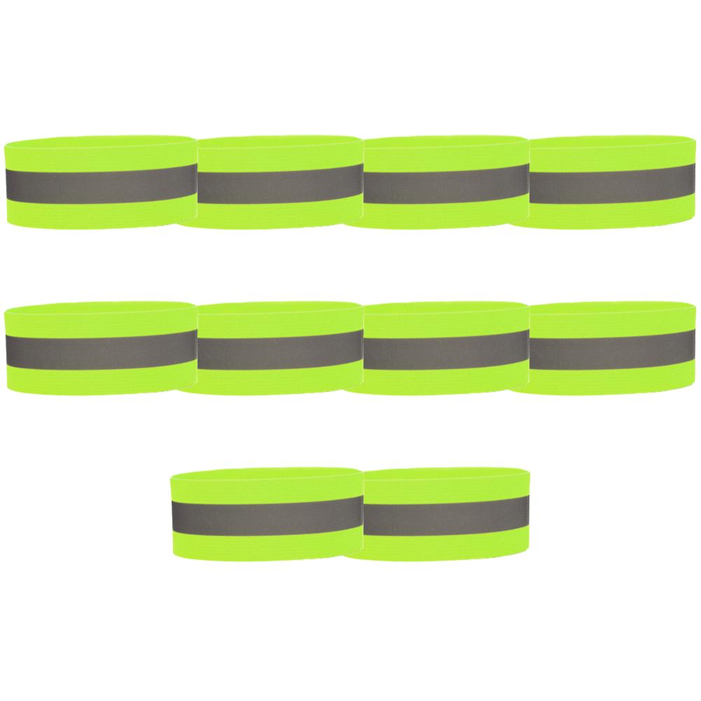 Reflective Armband Adjustable Arm Wrist Ankle Leg Bands High Visibility Reflective Tape Straps for Night Walking Cycling Running