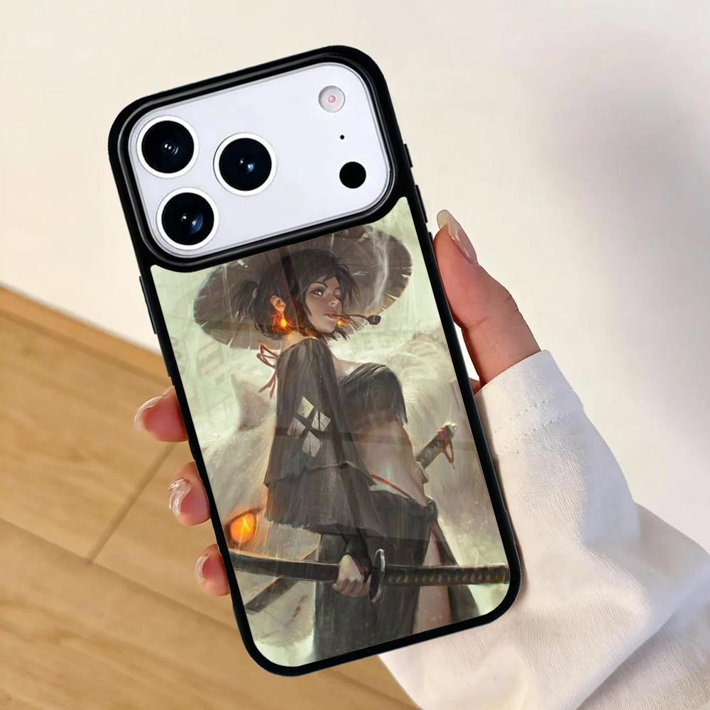Anime Girl Samurai Mobile Phone Case for IPhone 17 AIR 16pro Max 15 14 13 12 11 Bumper Cover