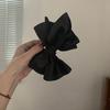 Oversized Black Satin Bow Clip High-End Hair Clip For Women'S Back Of The Head Shark Clip