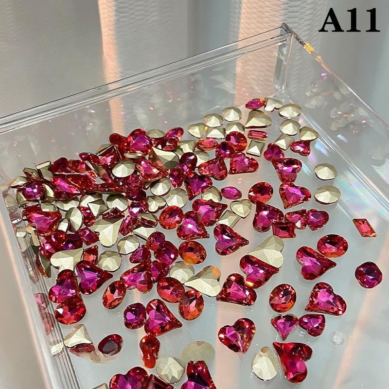 20 Buc. Mărimi Mixte Formă Diferită Unghii Cristale de Sticlă 3D Diamante Dragostea Distorsionează Inimă Farmece Super Strălucitoare Pietre Prețioase D