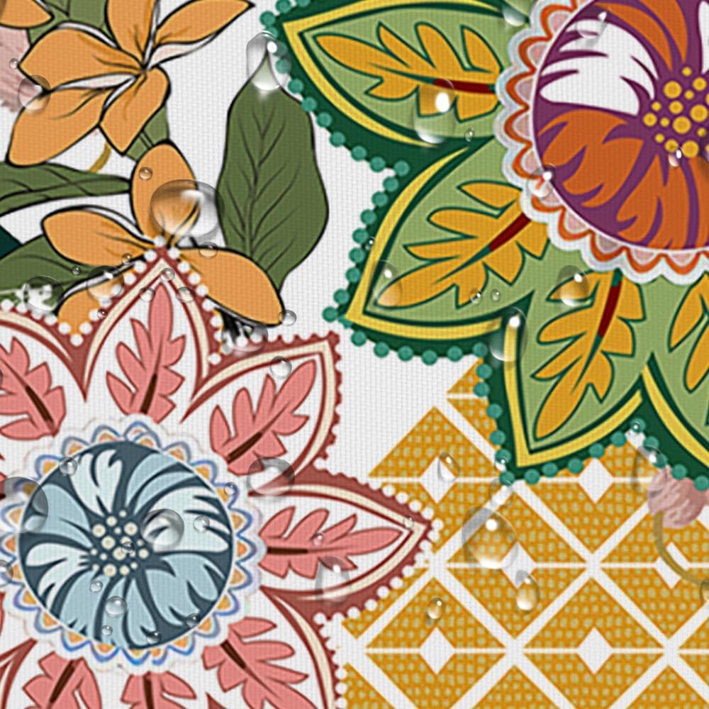 Boho Floral Shower Curtain for Bathroom, Abstract Mid Century Morden Bohemian Decor Bath Curtains, Botanical Flowers Tropical Le