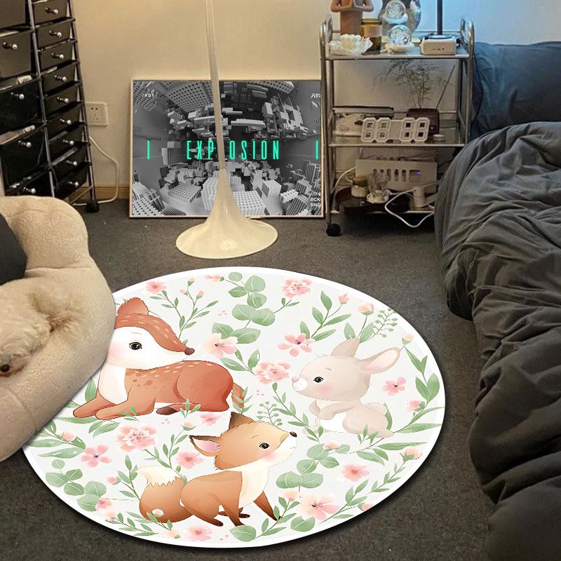 Luxury Round Gothic Multicolor Floor Rug, Non-Slip Floor Mat for Hallway