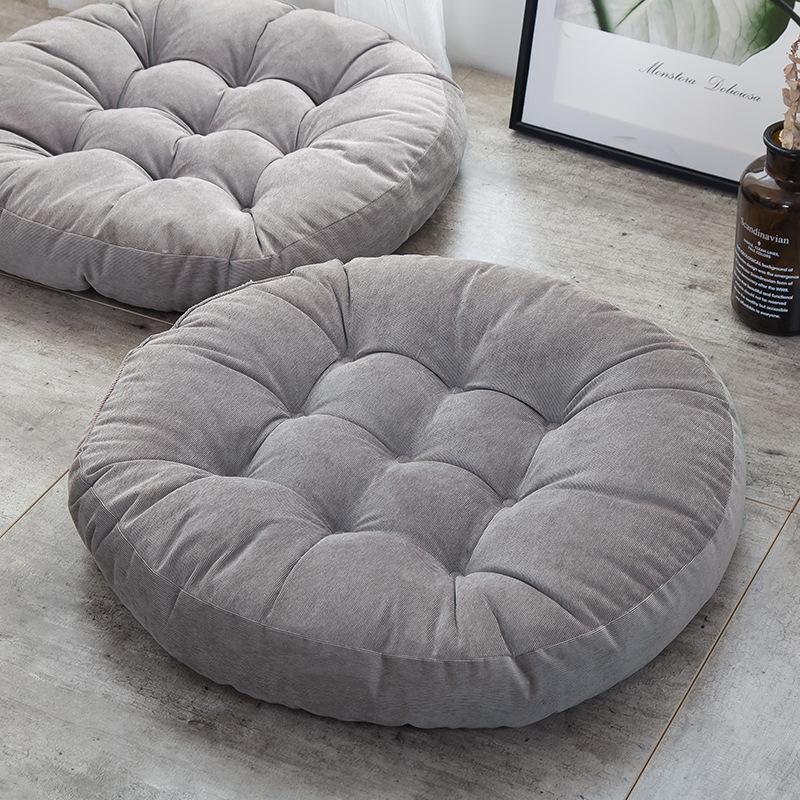 55x55cm Floor Pillows Round Corduroy Cushion Large Plush Thickened Window Balcony Yoga Living Room Balcony Office Home Decor 55x55cm серый 5700₽
