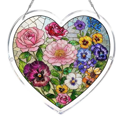 Bookish Acrylic Puzzle Suncatcher Stained Glass Style Window Hanging Ornament A
