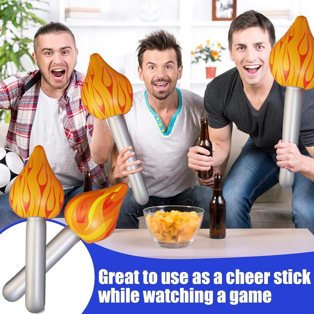10/5/1Pcs Inflatable Torch Flame Toy Balloon Carnival Prizes Kids Theme Photo Props Sports Game Events Cheering Thunder Sticks