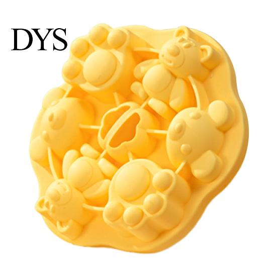 Easy to Clean Baking Molds Silicone Baby Popsicle Mold, with 6 Grids, Cartoon Shape Pastry DIY Chocolate And Pudding Tool, Flexible Non-stick Reusable
