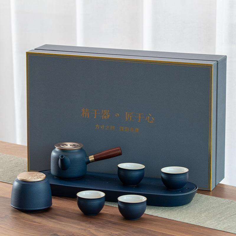 

Ceramic Kung Fu tea set Household dry brewing tea tray Business banking Corporate activities High-end gifts