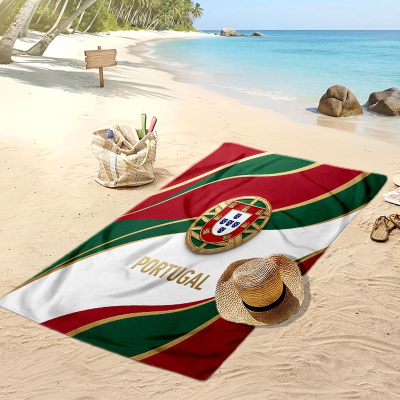 Asciugamano da Spiaggia Stampa Calcio Portogallo Asciugatura Rapida Super Assorbente Morbido Asciugamano da Bagno per Nuoto Spiaggia Viaggio Souvenir Regalo