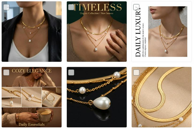 Shein Multilayer Snake Chain Pearl Pendant Necklace - French Style Accessories, Vacuum Electroplated, In Stock