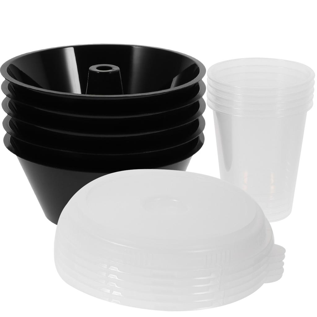 5 Sets Portable Food Bowl with Snack Holder Lids Creative Beverage Cup for Smoothie Drinks Compact Snack Accessory for Parties