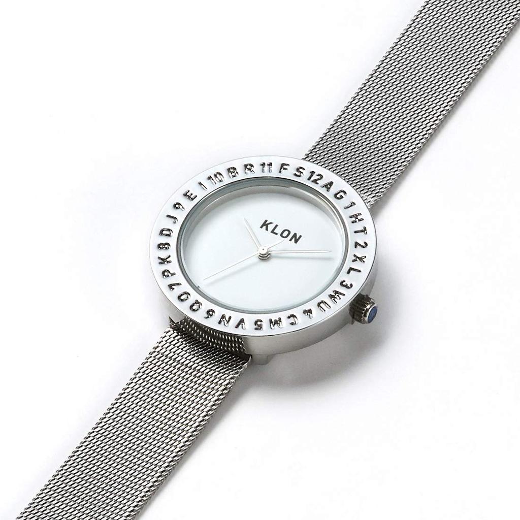 KLON ENGRAVE TIME Silver Mesh Pair Watches, 33mm and 40mm, Engraved Case Design