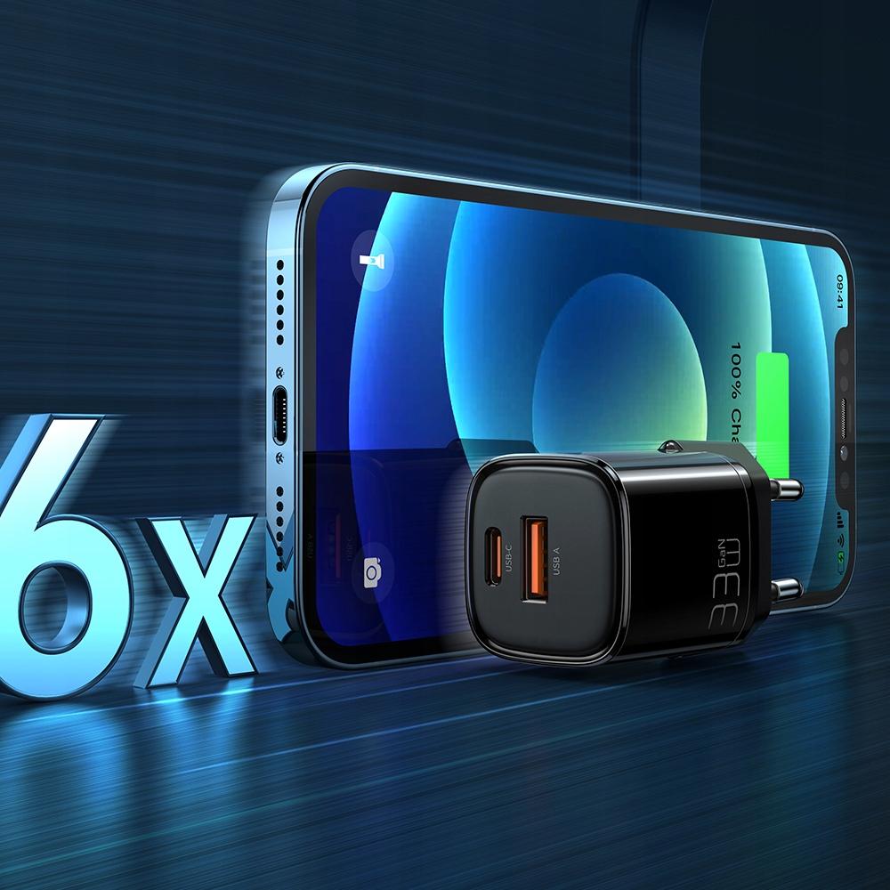Usb/Usb-C Charger, Fast, Nano, Gan 33W Pd, Blue Mcdodo