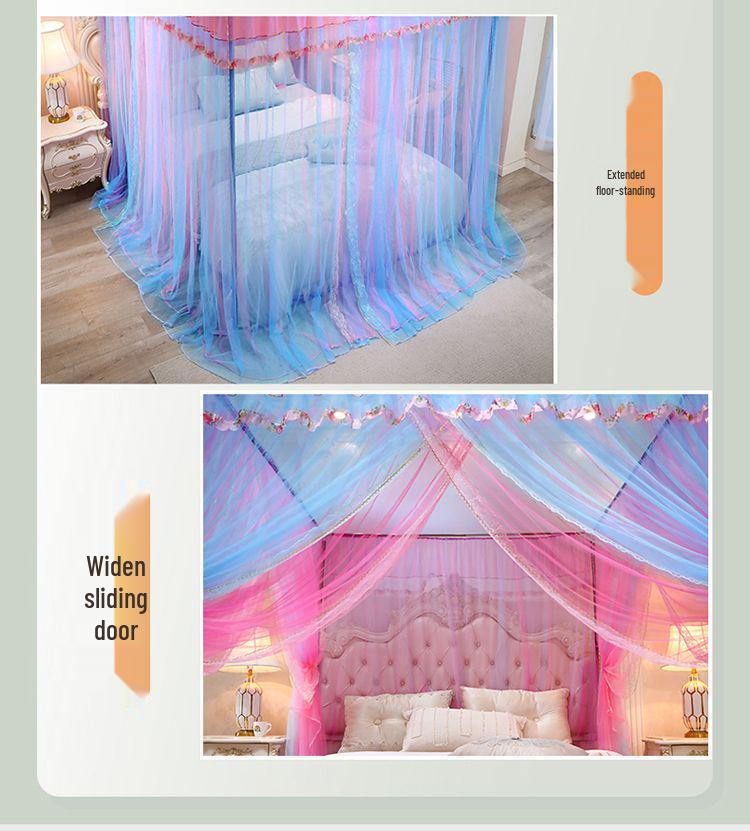 Three-Door Princess Style Thickened Mosquito Net for Single/Double Bed
