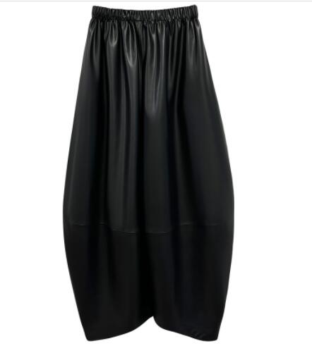 

XITAO Pu Широкие брюки Черные повседневные женские брюки длиной до щиколотки Свободные модные ZZ0104 M чёрный