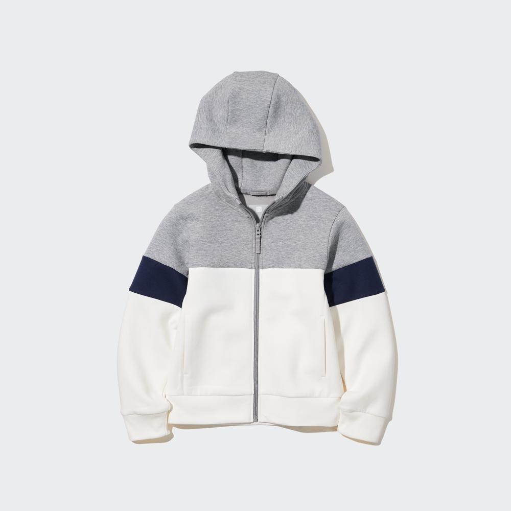 

UNIQLO KIDS Ultra Stretch Dry Sweatshirt Full Zip Parka (Цветной блок)