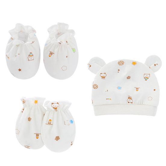 

3 шт./компл., детская шапка, варежки с мультяшным рисунком, сохраняют тепло, дышащие, милые детские шапочки, перчатки, чехлы для ног, товары для детей 3