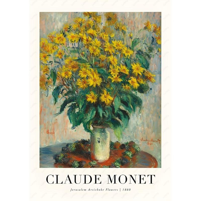 Claude Monet Retro Klassische Ölkunst Wildblumen Poster Klebende Wandkunst Druck Wasserdicht Wohnen Zuhause Schlafzimmer Bar Ästhetische Deko
