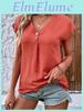 Casual And Camisas Women Fashion Blouse 2025 Summer Loose Vneck Button Tops Bat Sleeves Women Solid Short Sleeve Shirt Sxxl