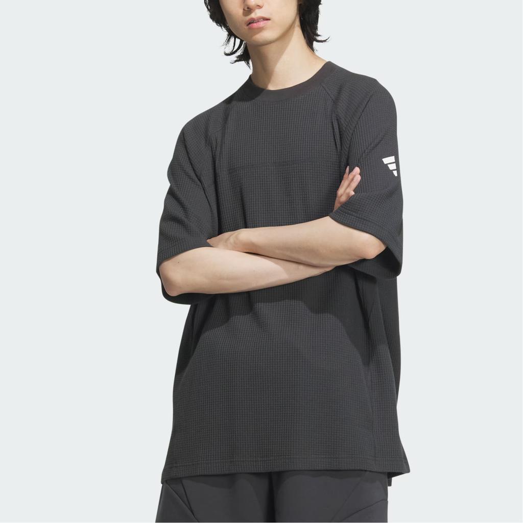 Adidas Future Style Colorblock Loose Fit Crew Neck Short Sleeve Raglan T-Shirt Men Tops Carbon-Black JL9944